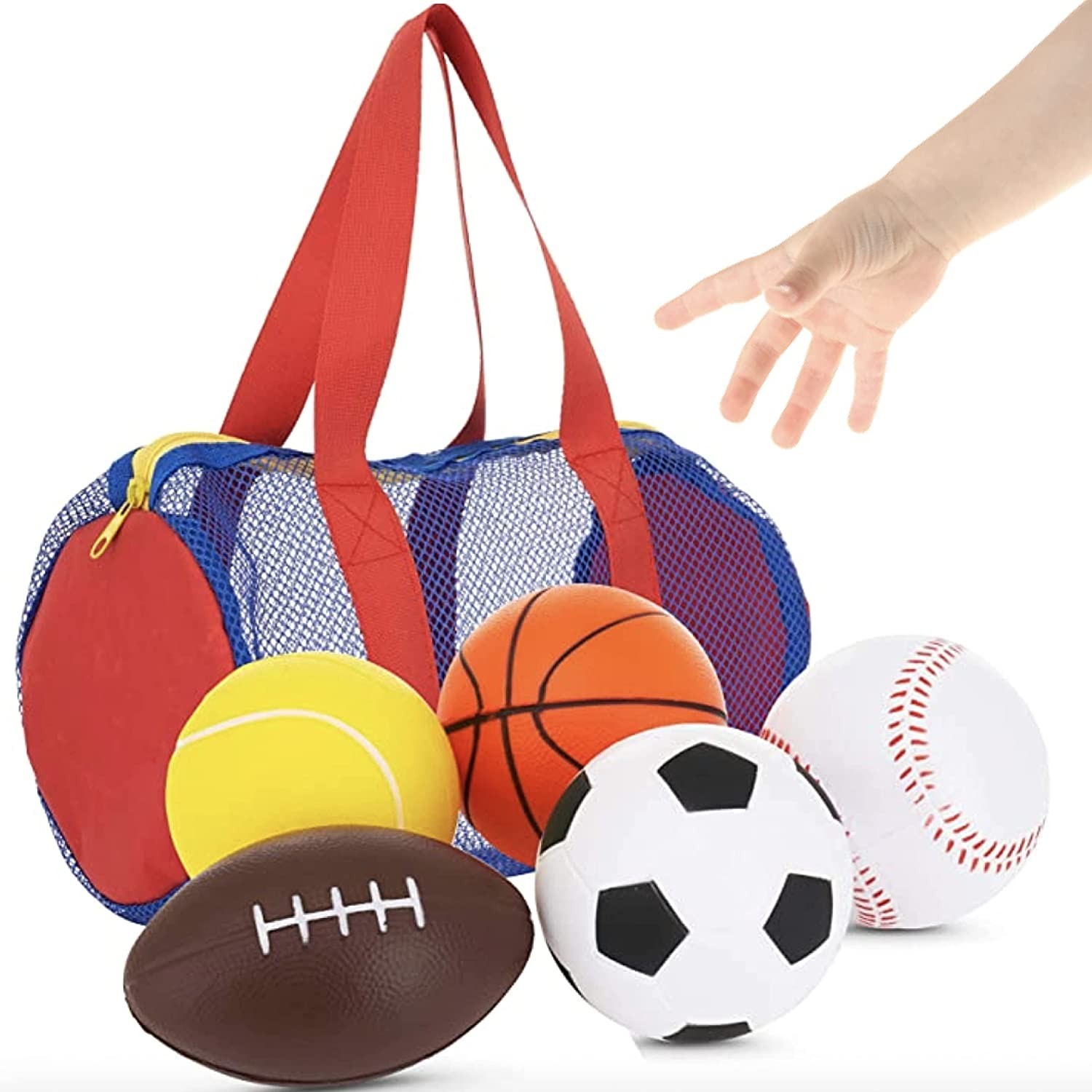 Balls for Kids, Toddler Sports Toys - Set of 5 Foam Sports Balls 0^