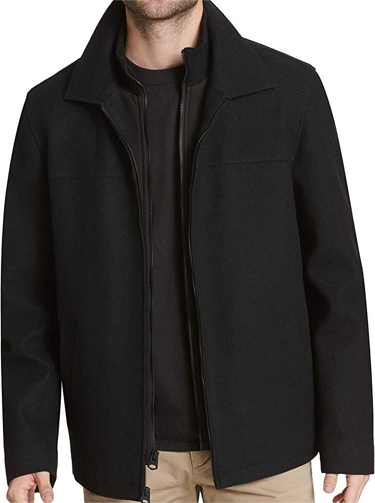 Dockers Men's Wool Blend Open Bottom Jacket with Quilted Bib 8N