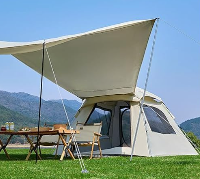 Two-in-one outdoor fully automatic quick-open camping tent canopy ..,