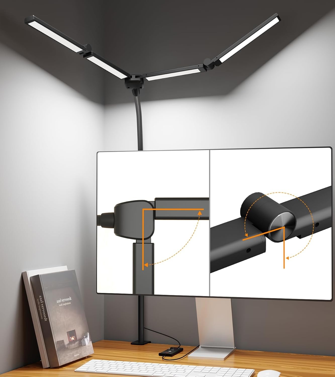 LED Desk Lamps for Home Office,Smart Adjustable Swing Arm Desk Lamp with Clamp,Gooseneck Tall Clip on Desk Light for Sewing,Reading,Drawing,Workbench,Study,Screen,Crafting,Monitor Architect,Computer