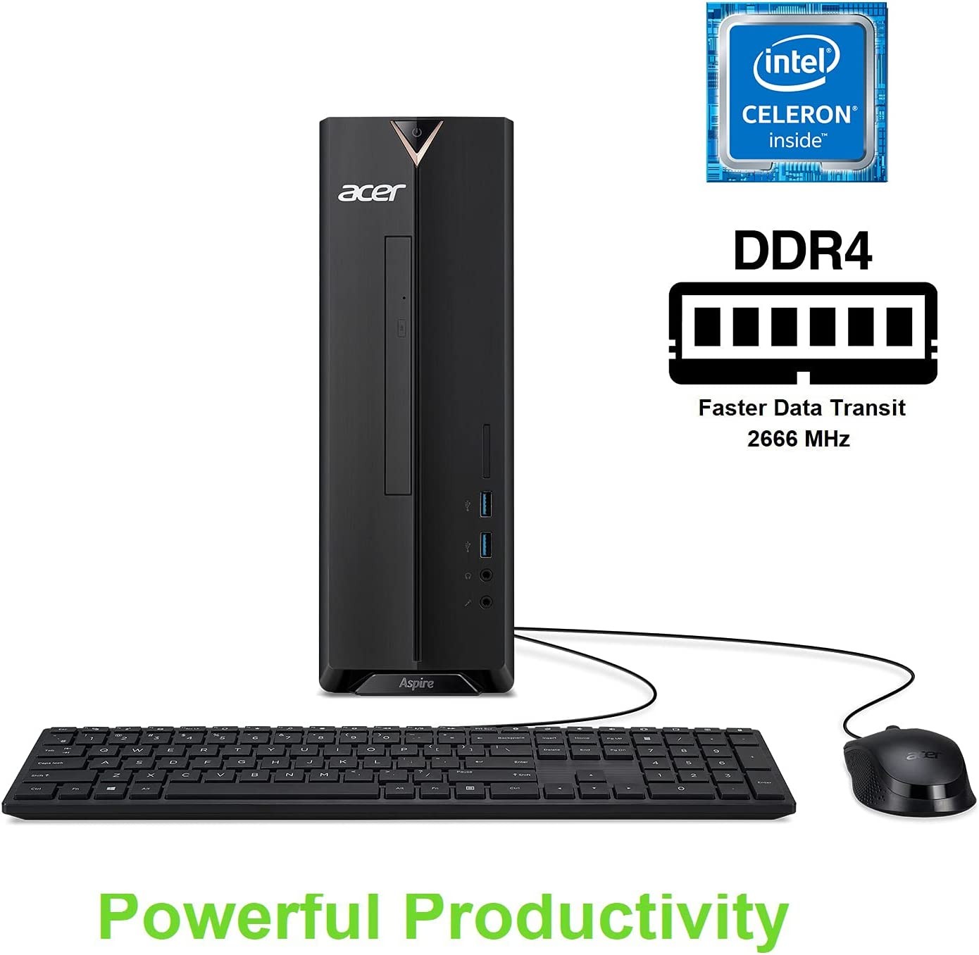 Acer Aspire XC-830-UA91 Desktop | Intel Celeron J4125 Quad-Core Processor +