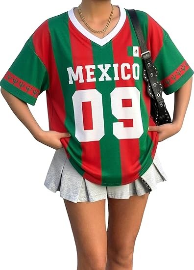2026 Soccer Cup Shirt Women Oversized Mexico Brazil Shirts Funny Argentina Soccer Jerseys Spain V Neck T Shirts