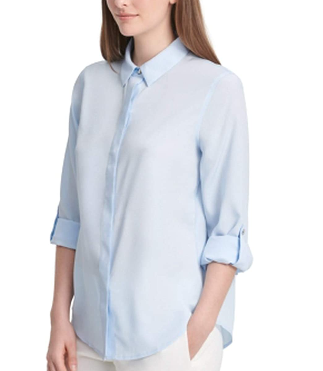 DKNY Utility Button Down Shirt,Blue