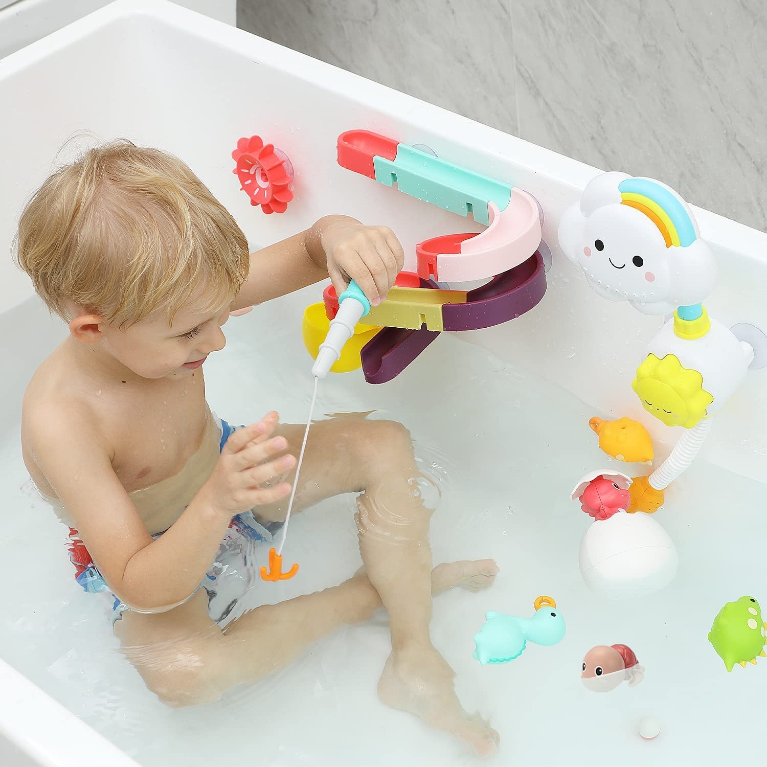 Bath Toy Bathtub Toy with Shower and Floating Squirting Toys,7#