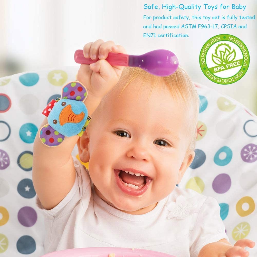 SSK Soft Baby Wrist Rattle Foot Finder Socks Set 5^