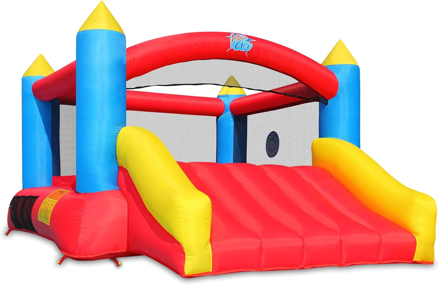 ACTION AIR [Updated Version] Bounce House, Inflatable Bouncer with Air Blower, Jumping Castle with Slide, Family Backyard Bouncy Castle, Durable Sewn with Extra Thick Material, Idea for Kids (C-9745)