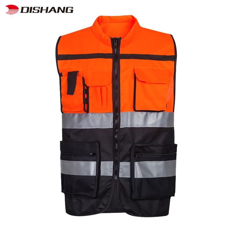 Construction leadership reflective vest small round neck construction reflective vest safety clothing traffic riding vest