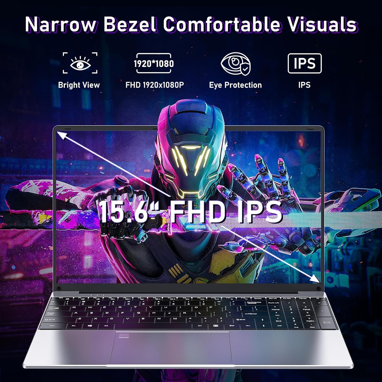 2025 Gaming Laptop, 15.6 Inch Laptop Computer, 32GB RAM 1TB SSD,AMD Ryzen 7 5700U 8C/16T Processor(up to 4.3Ghz),AMD Radeon Graphics,15.6” FHD 1920 * 1080 Display,WiFi 5,BT5.0,Backlit Keyboard