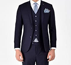 Come Voglio Men's ABUKI100220 Business Suit Vest, Dark Blue, Standard