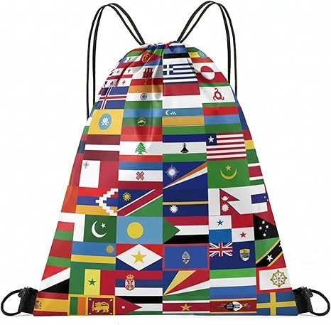 World Cup Drawstring Bag 2026 Soccer Merchandise,International Flags Football Decorations Accessories Great Gifts for Fans,Multicultural Travel Gym String Bag for World Cup Events,Sports&Daily Use